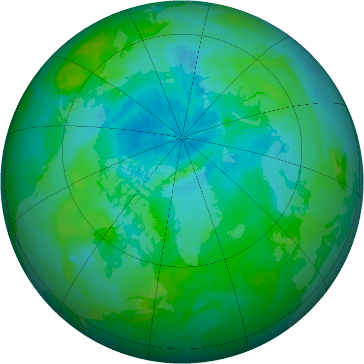 Arctic ozone map for 28 August 2000